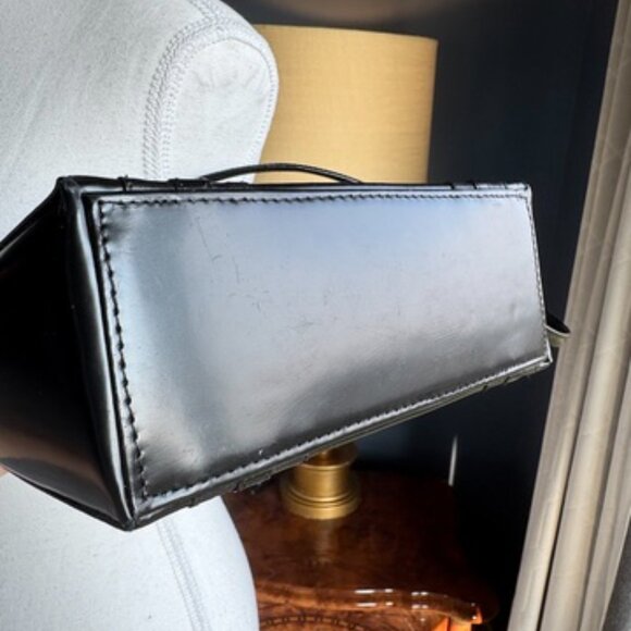 Vintage Early 00s Franco Visconti Black Patent Leather Shoulder Bag - Picture 6 of 15